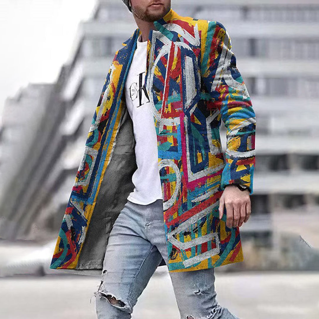 Menswear/Outerwear : Men's Fashion Jacket - Unique Abstract Pattern, Laurent in van Vanda Liamo