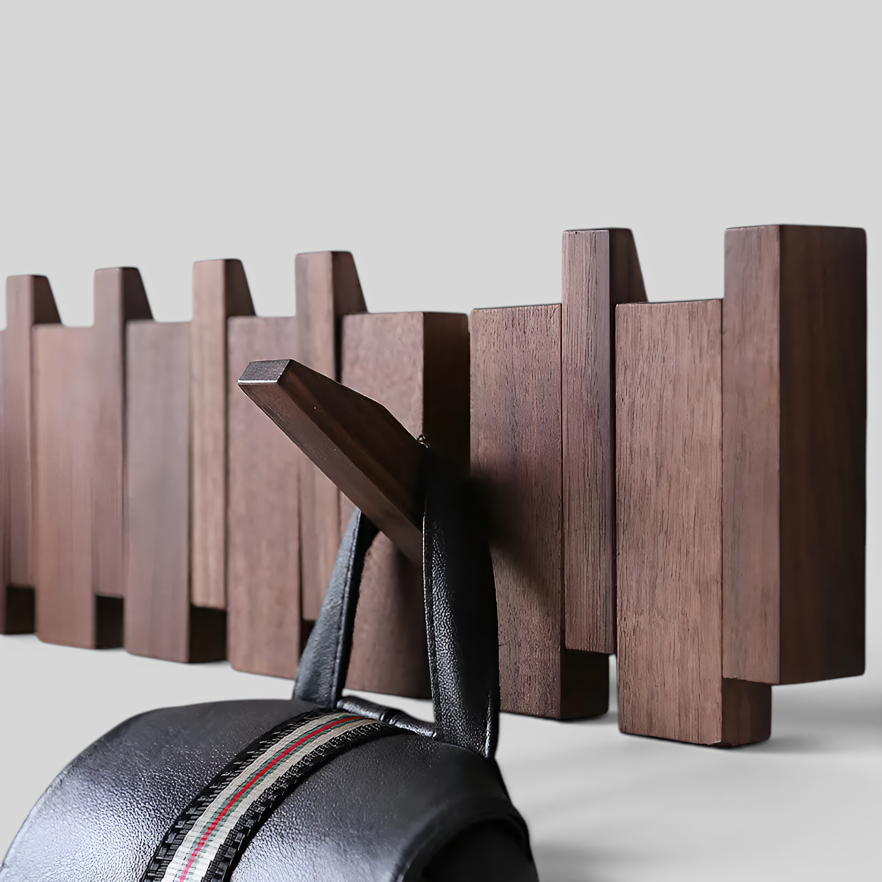 Wall Shelf: Wooden Piano-Style Organizer with Magnetic Hooks