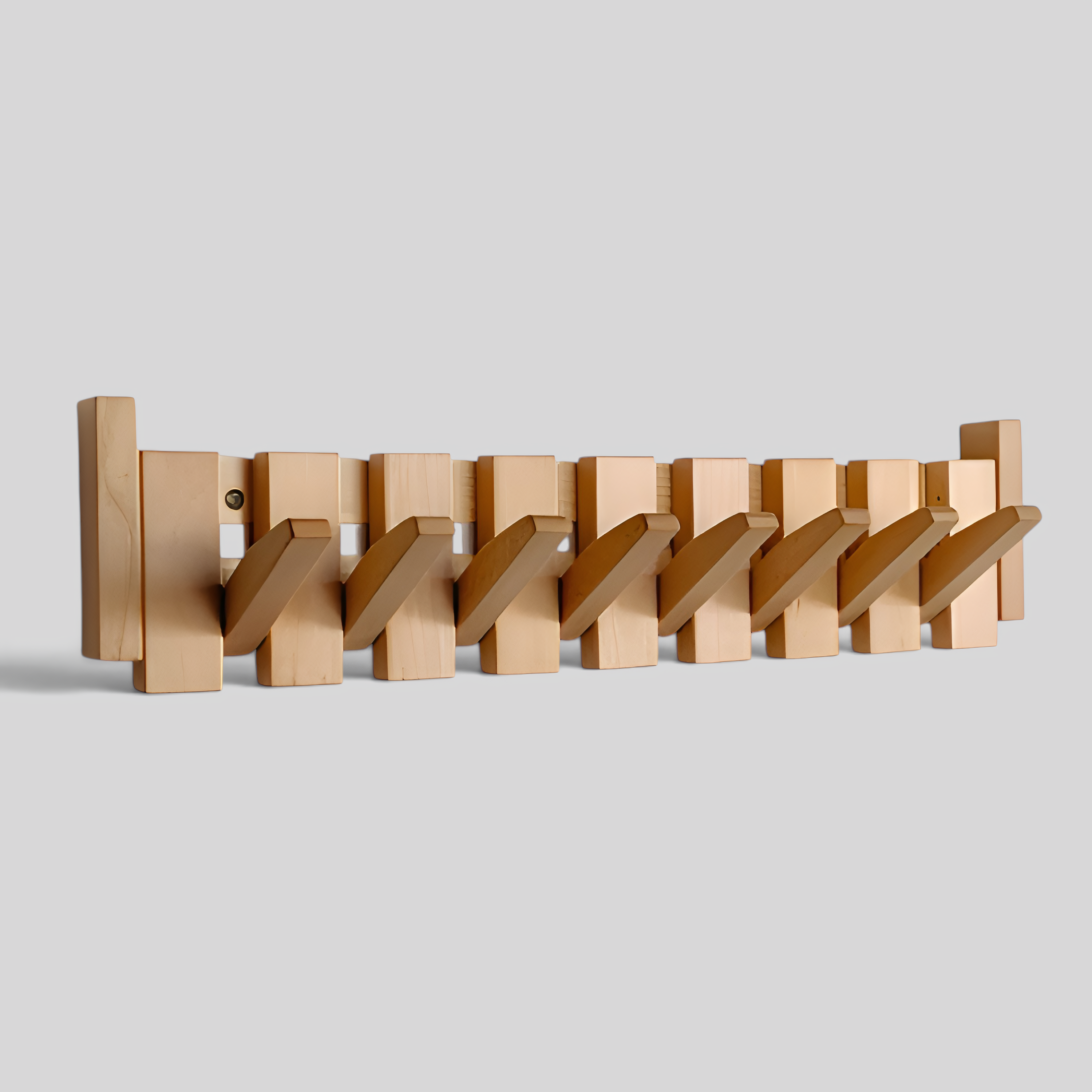 Wall Shelf: Wooden Piano-Style Organizer with Magnetic Hooks