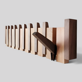 Wall Shelf: Wooden Piano-Style Organizer with Magnetic Hooks