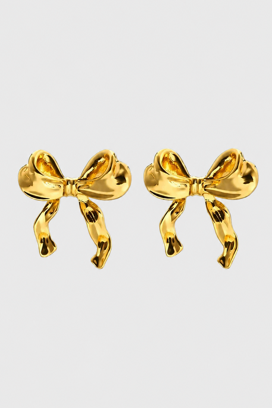 Ribbon Bow Earrings – Delicate Charm for Day to Night