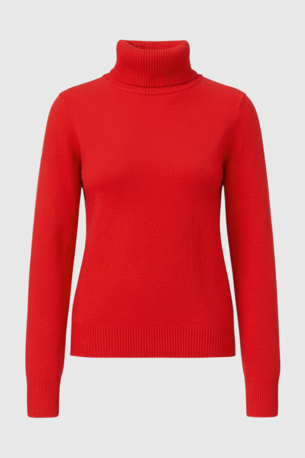 Women's Sweaters : Red Fleece Lined Thermal Turtleneck Sweater in Red van Vanda Liamo