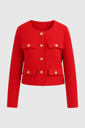 women's puffer jacket : Women's Red Puffer Winter Short Jacket - Warm & Stylish in Red van Vanda Liamo