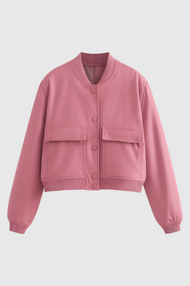 Jacket : Women's Pink Bomber Jacket in Pink van Vanda Liamo