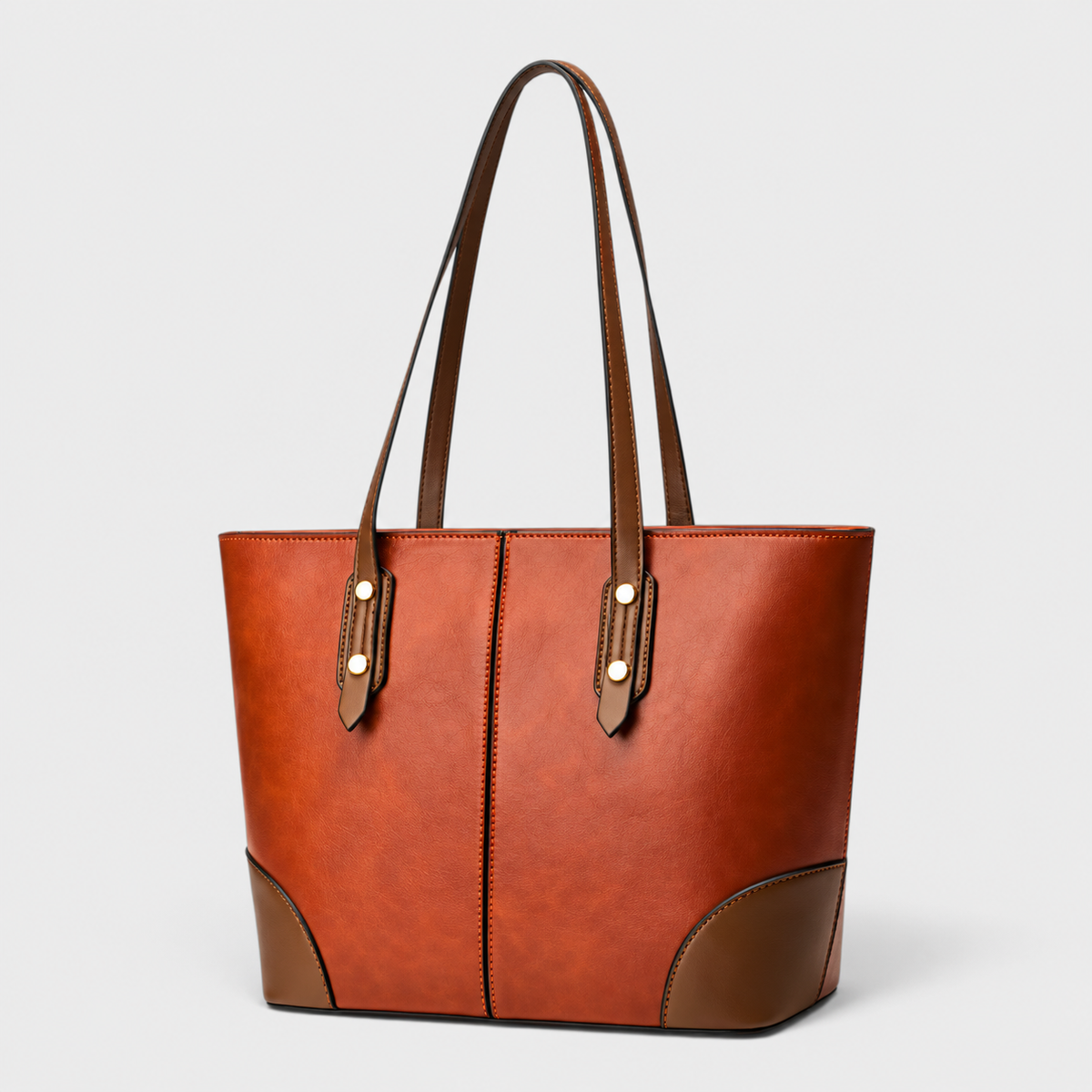 Handbag : Vintage Leather Shoulder Bag for Women with Large Capacity in Rust Red van Vanda Liamo
