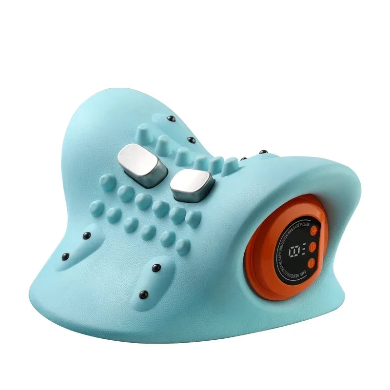 Electric Neck Pillow Massager with Heat and Vibration