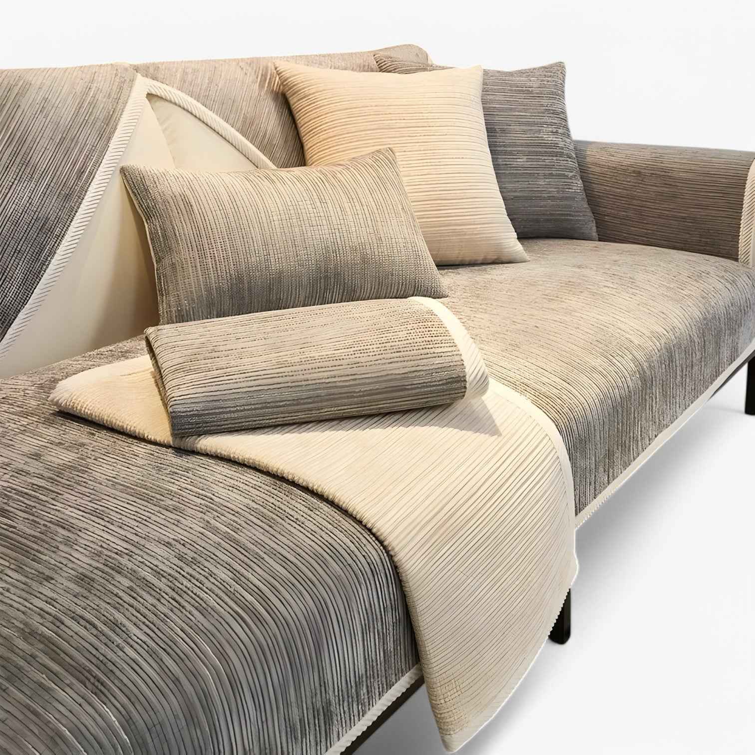house & garden : Striped Chenille Sofa Cover - Protects & Decorates Your Sofa in van Vandaliamo