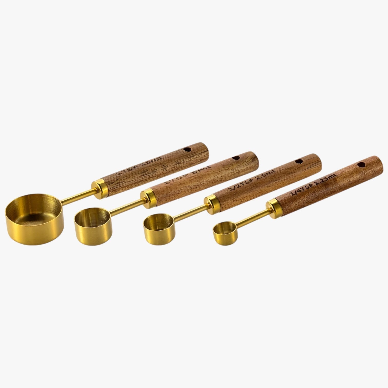 house & garden : Stainless Steel Measuring Spoon Set in 4 Pieces Gold Small van Vandaliamo