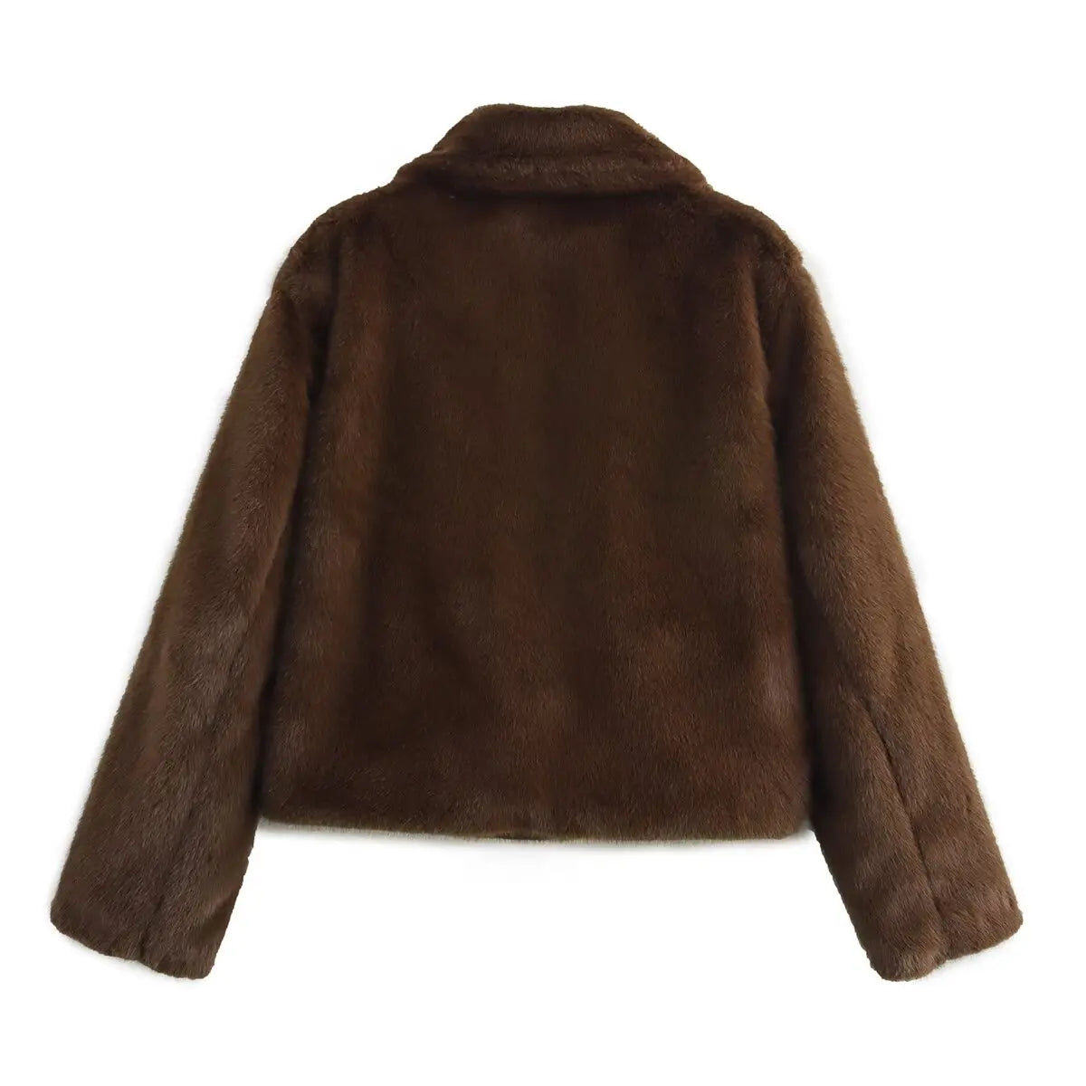 Women's Long Jacket with Lapel Collar and Button Detail