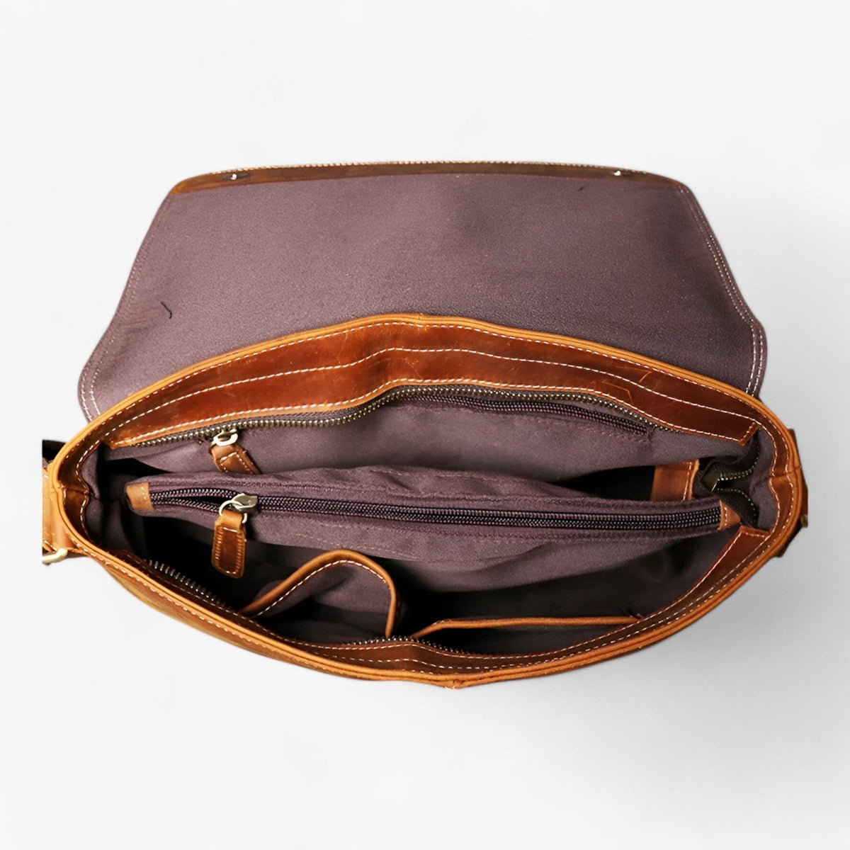 Timeless Durable Leather Messenger Shoulder Bag