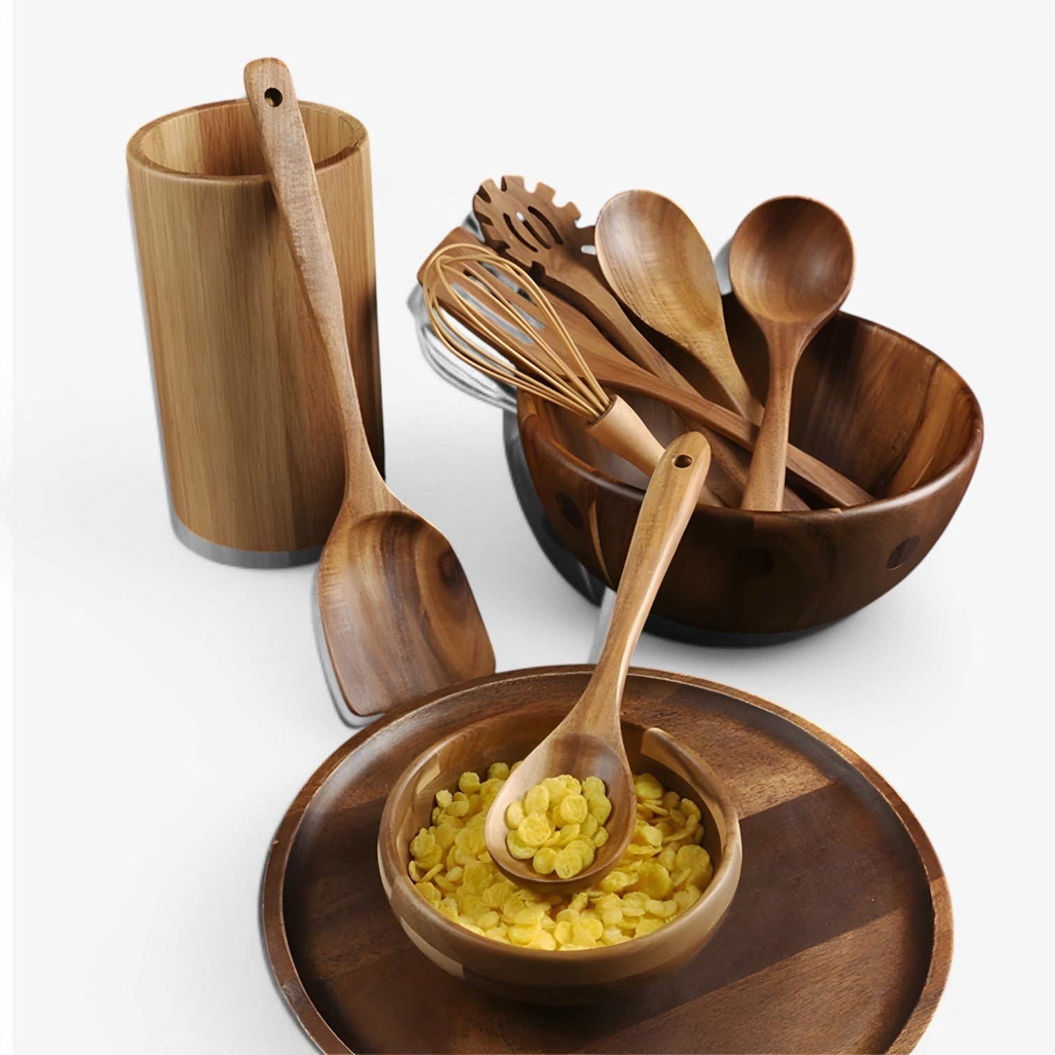 house & garden : 7-piece Wooden Cooking Set - Natural, Sustainable, and Non-Stick in van Vandaliamo