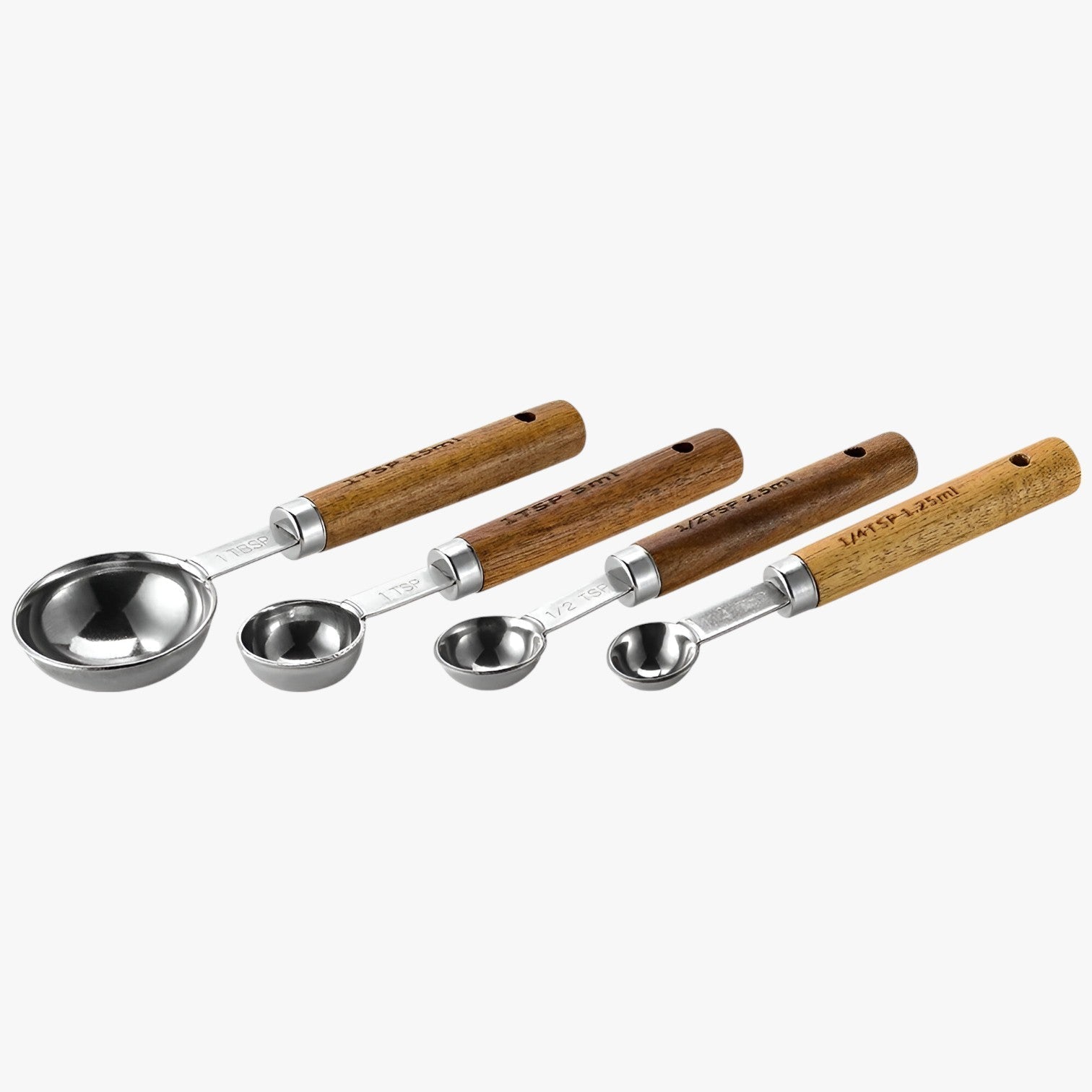 house & garden : Stainless Steel Measuring Spoon Set in 4 Pieces Silver Small van Vandaliamo