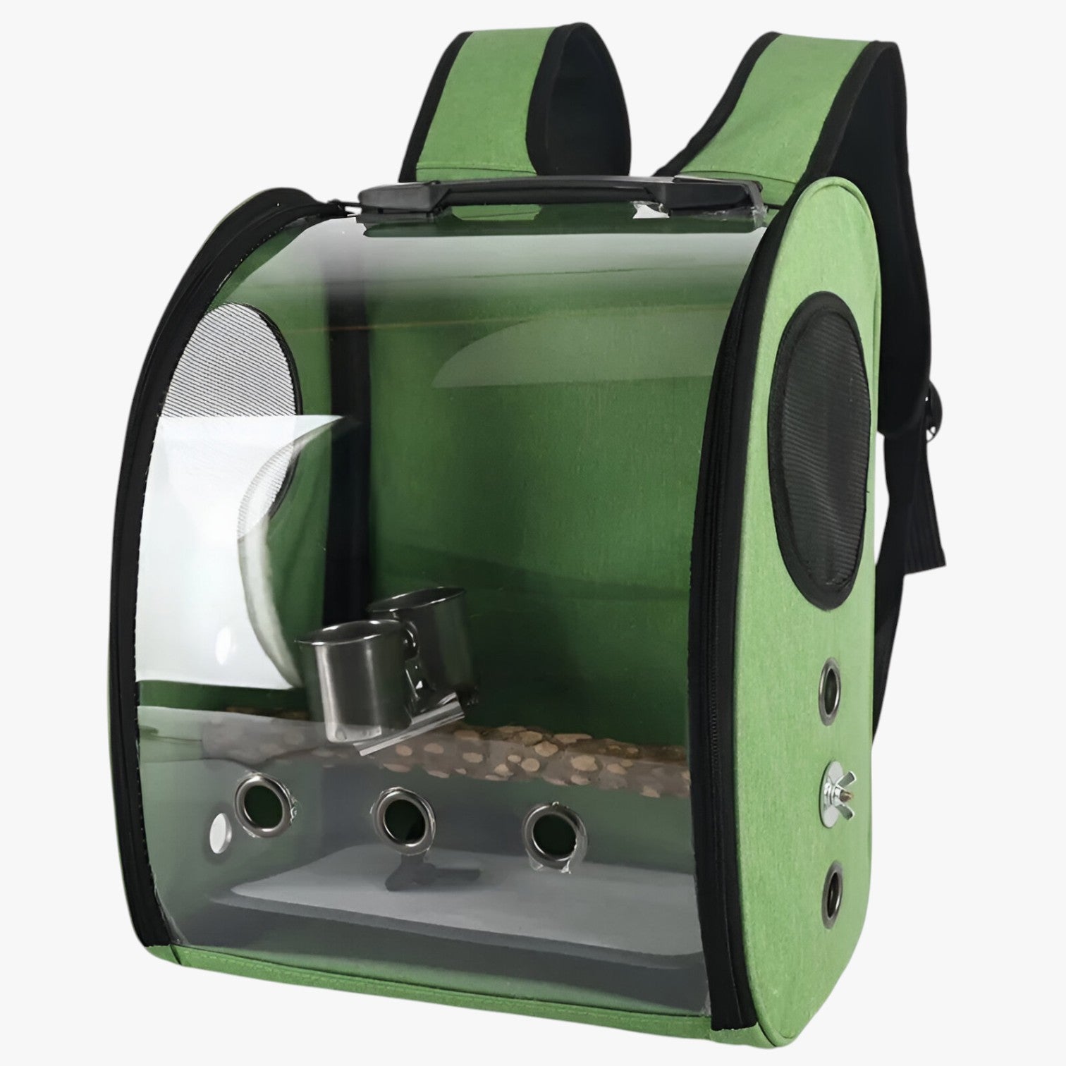 house & garden : Spacious Birdcage - Comfortable Travel for Your Bird in Green Set van Vandaliamo