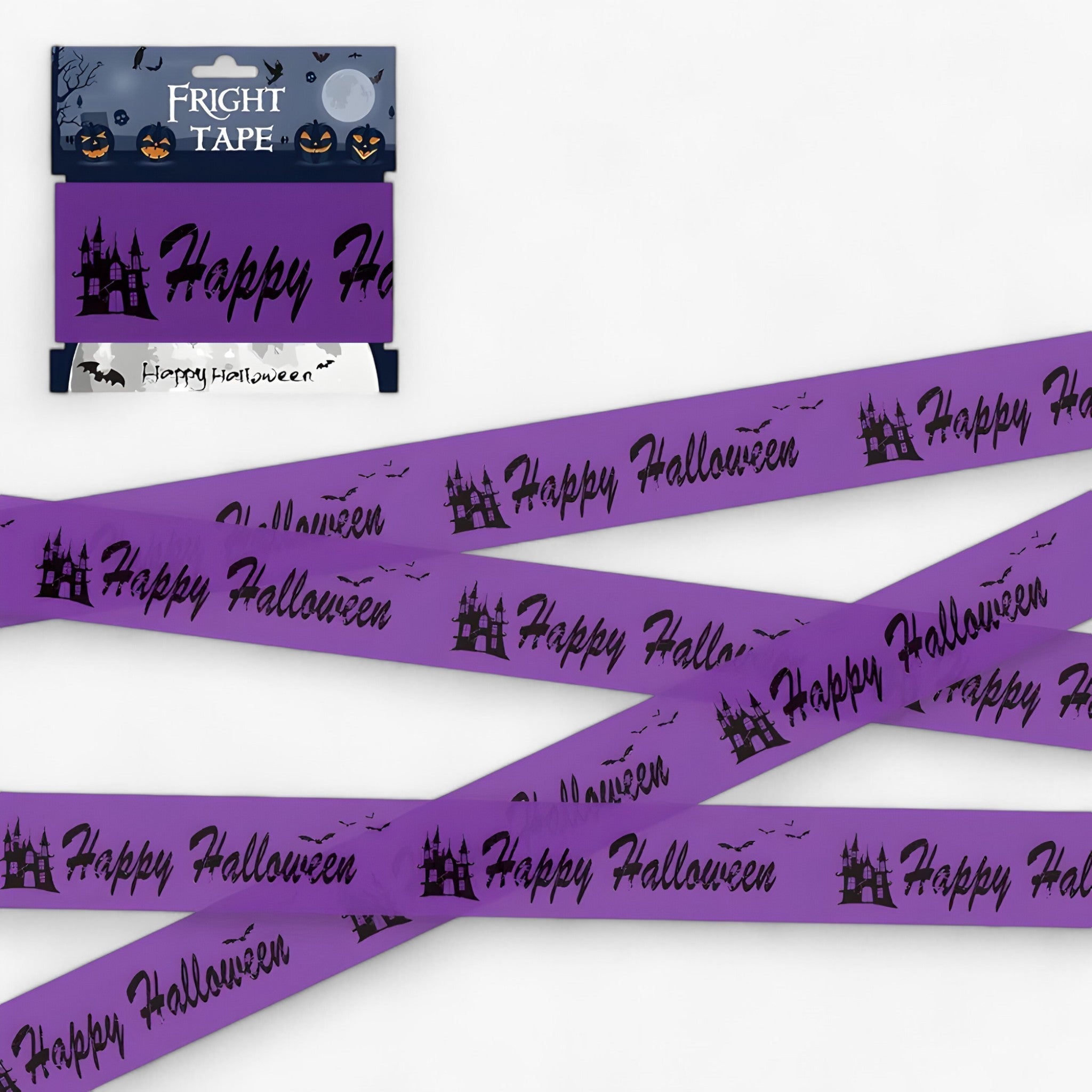 Party Decoration : Bandeau Waarschuwing Skull Halloween - Angstaanjagende Decoratie voor Feesten - Rood 9M in Violet 6M van Pantino