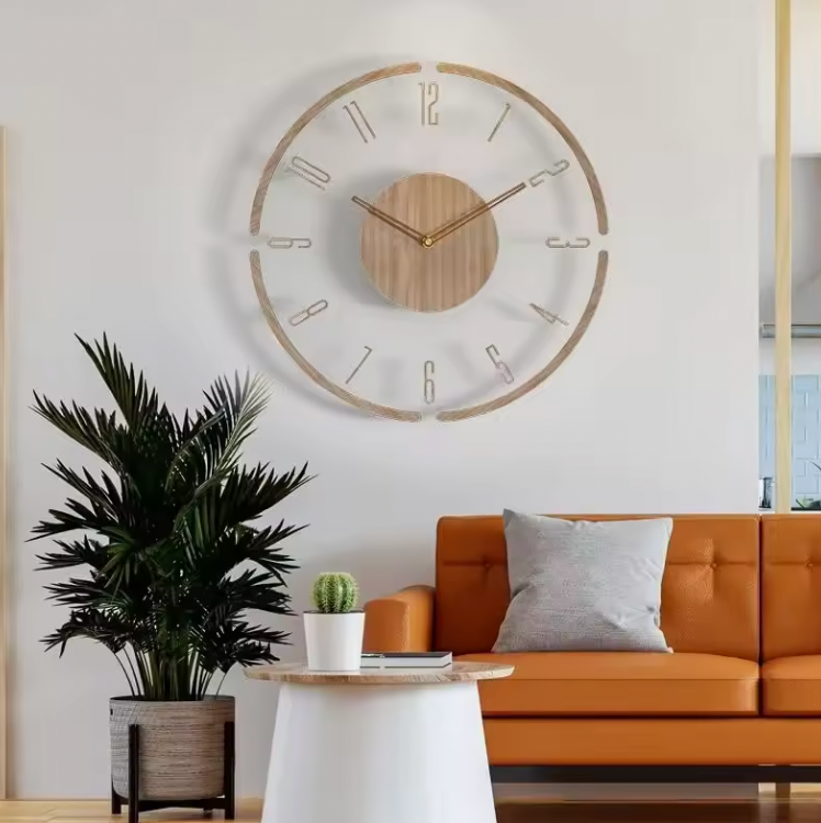 Home Decor : Silent Design Wall Clock - Acrylic & Wood in van Vandaliamo