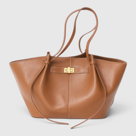 Tote Bag : Luxury Shopper Tote – Vegan Leather Handbag for Work & Everyday in Light Brown van Vandaliamo