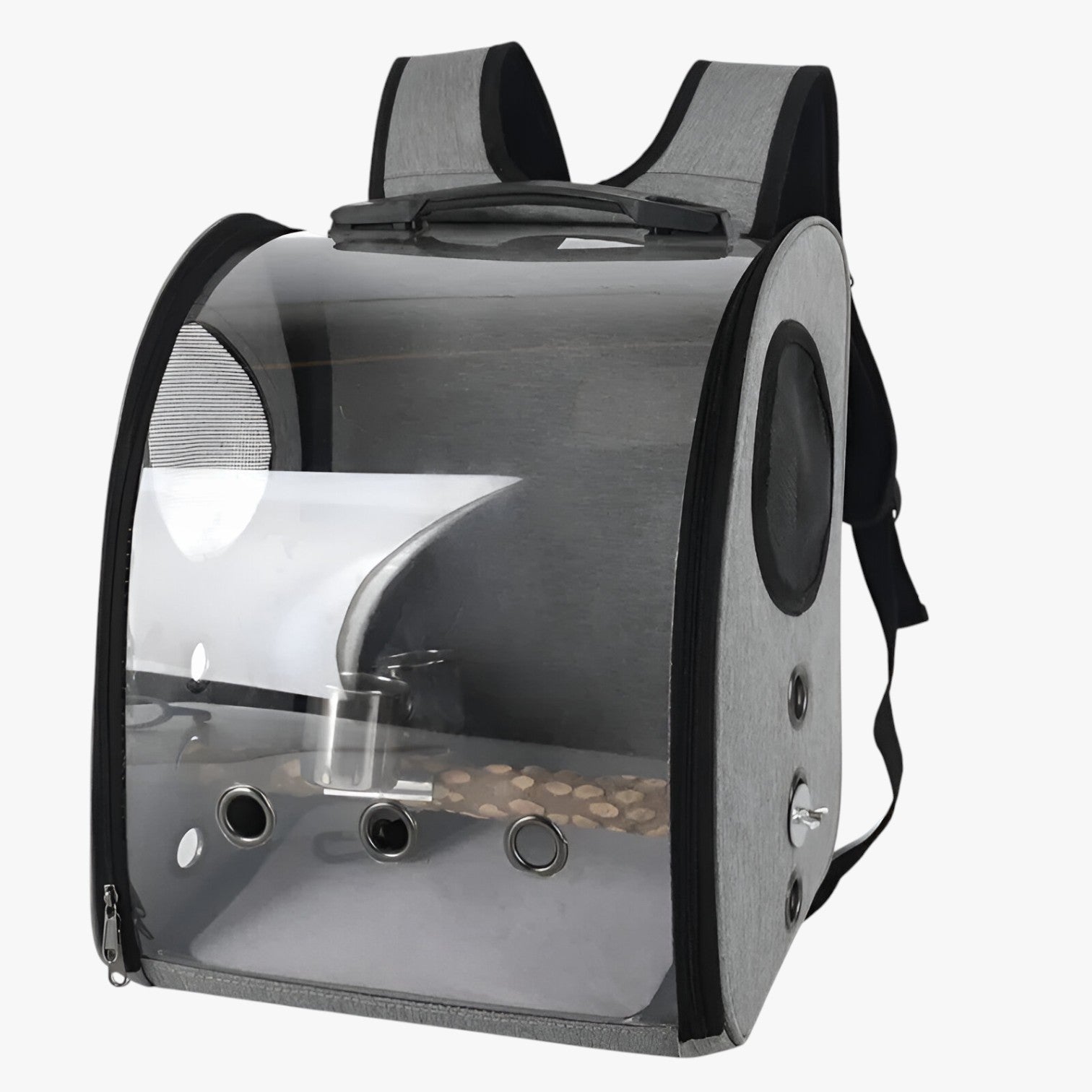 house & garden : Spacious Birdcage - Comfortable Travel for Your Bird in Grey Set van Vandaliamo