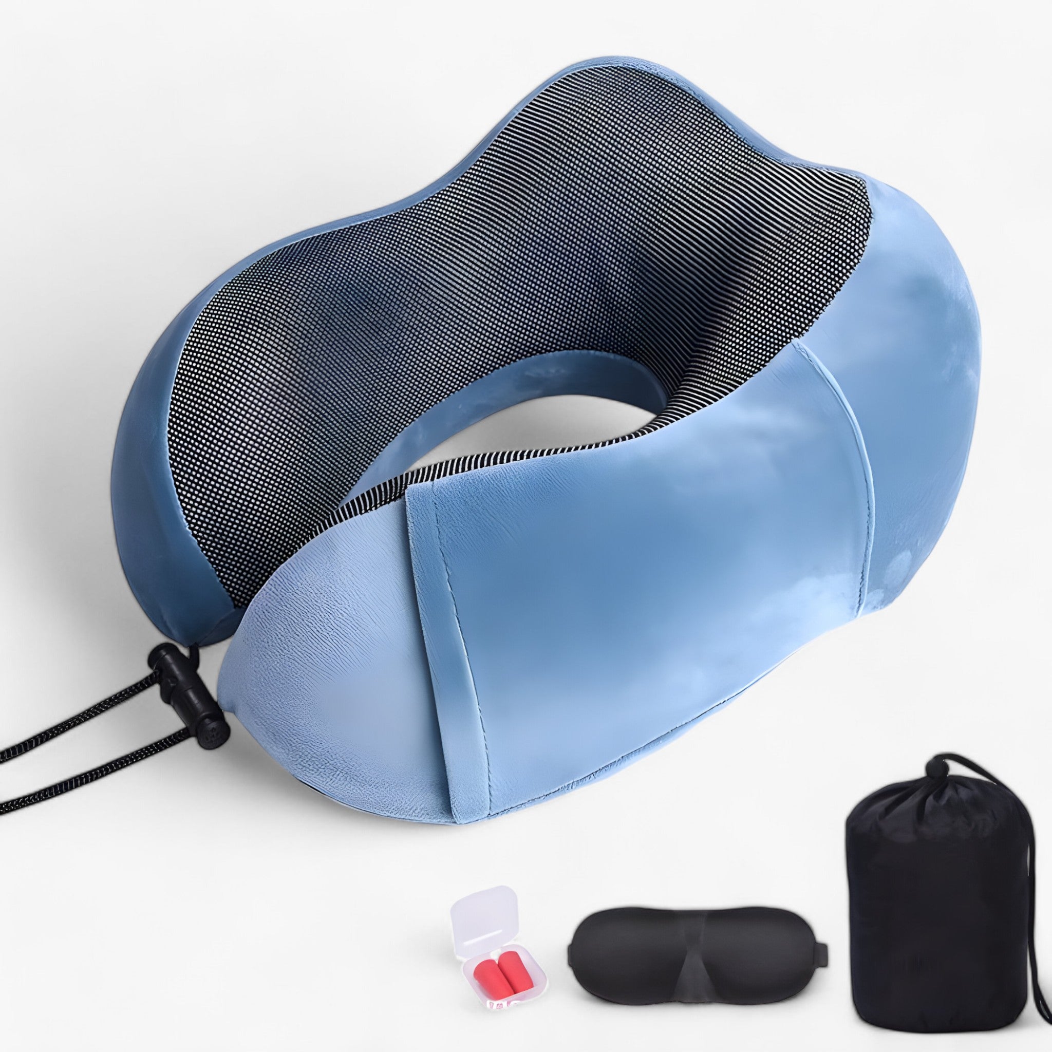 other : U-shaped Travel Pillow - Memory Foam for Neck Support in Sky Blue Set van Vandaliamo
