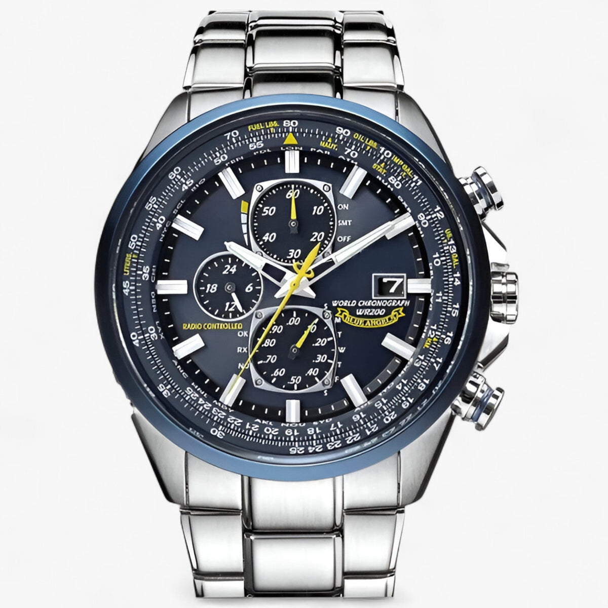 Watch : Men's Chronograph Watch MultiSteel 42mm – Steel Silver, Blue Dial in van Vanda Liamo