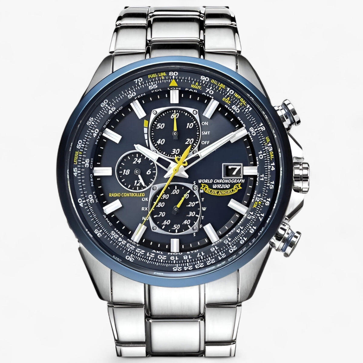 Watch : Men's Chronograph Watch MultiSteel 42mm – Steel Silver, Blue Dial in van Vanda Liamo