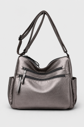 Schoudertas : Elegant & Practical - The Shoulder Bag that Moves with You in Gray van Vandaliamo