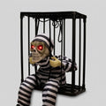 Skeleton Cage Decoration with Motion Sensor - Glowing Eyes and Sound