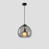Smoke Glass Pendant Lamp - Hand-Blown Glass Design