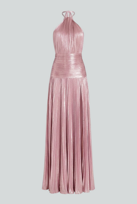 Women’s Dresses : Women's Metallic Pink Maxi Dress - Shimmering & Elegant Long Gown in Pink van Vanda Liamo