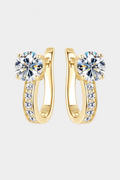 Sparkling Moissanite Huggie Drop Earrings – Evening Glamour & Everyday Sophistication