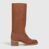 Women's Knee-High Leather Boots with Heel