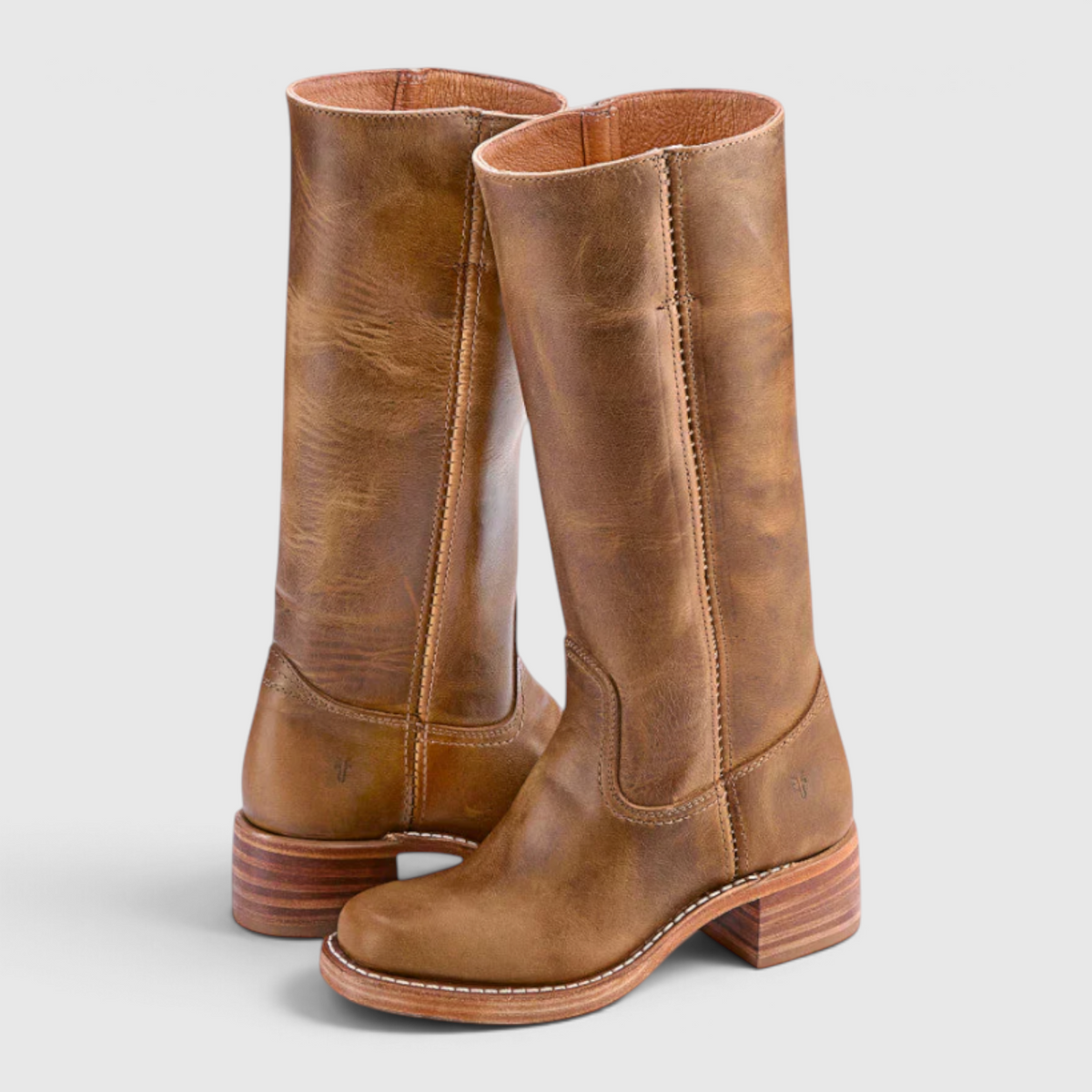 Fashion : Women's Knee-High Leather Boots with Heel in van Vanda Liamo