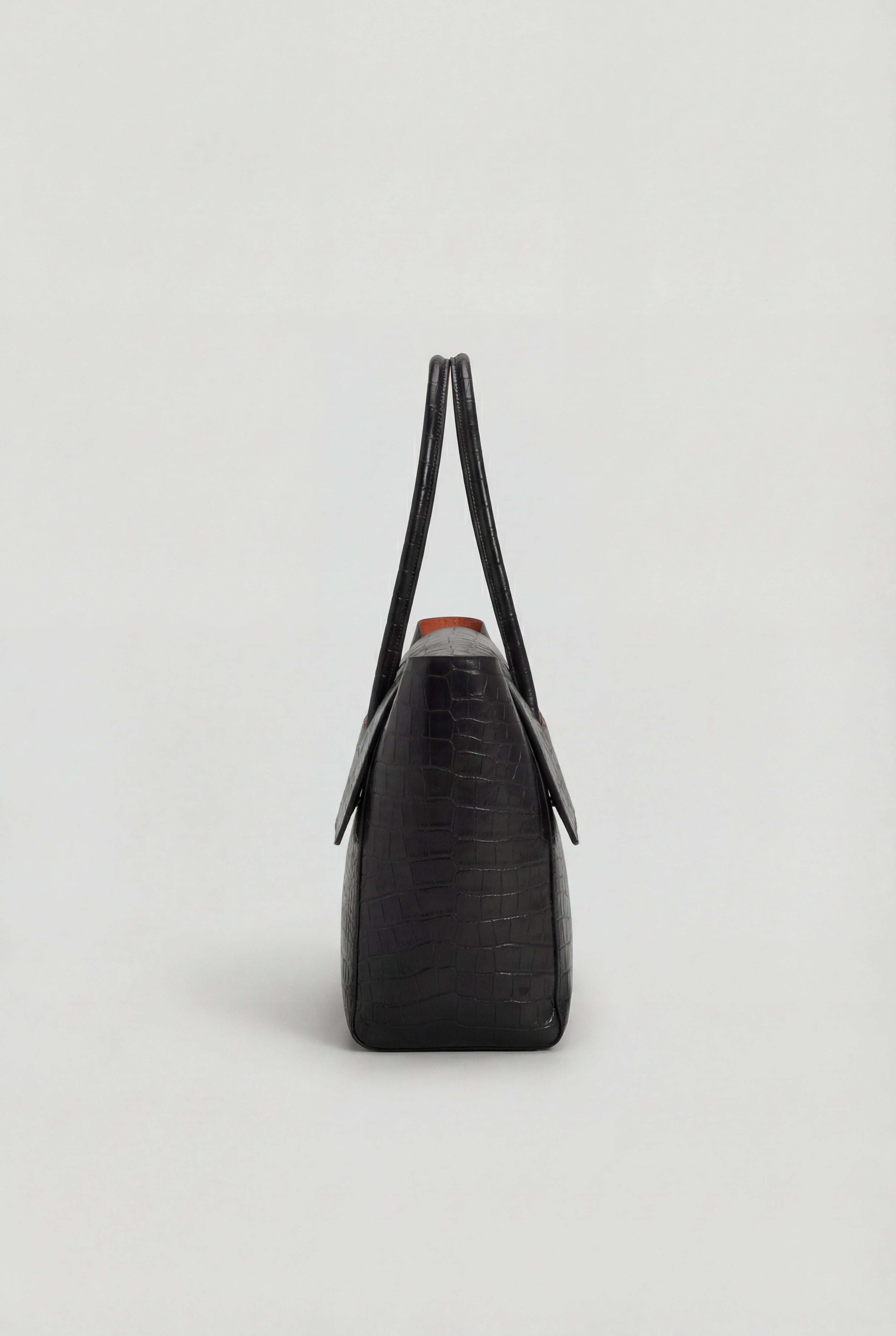 Handbags : Women's Black Crocodile Embossed Faux Leather Shoulder Handbag - Large & Roomy Tote in van Vanda Liamo