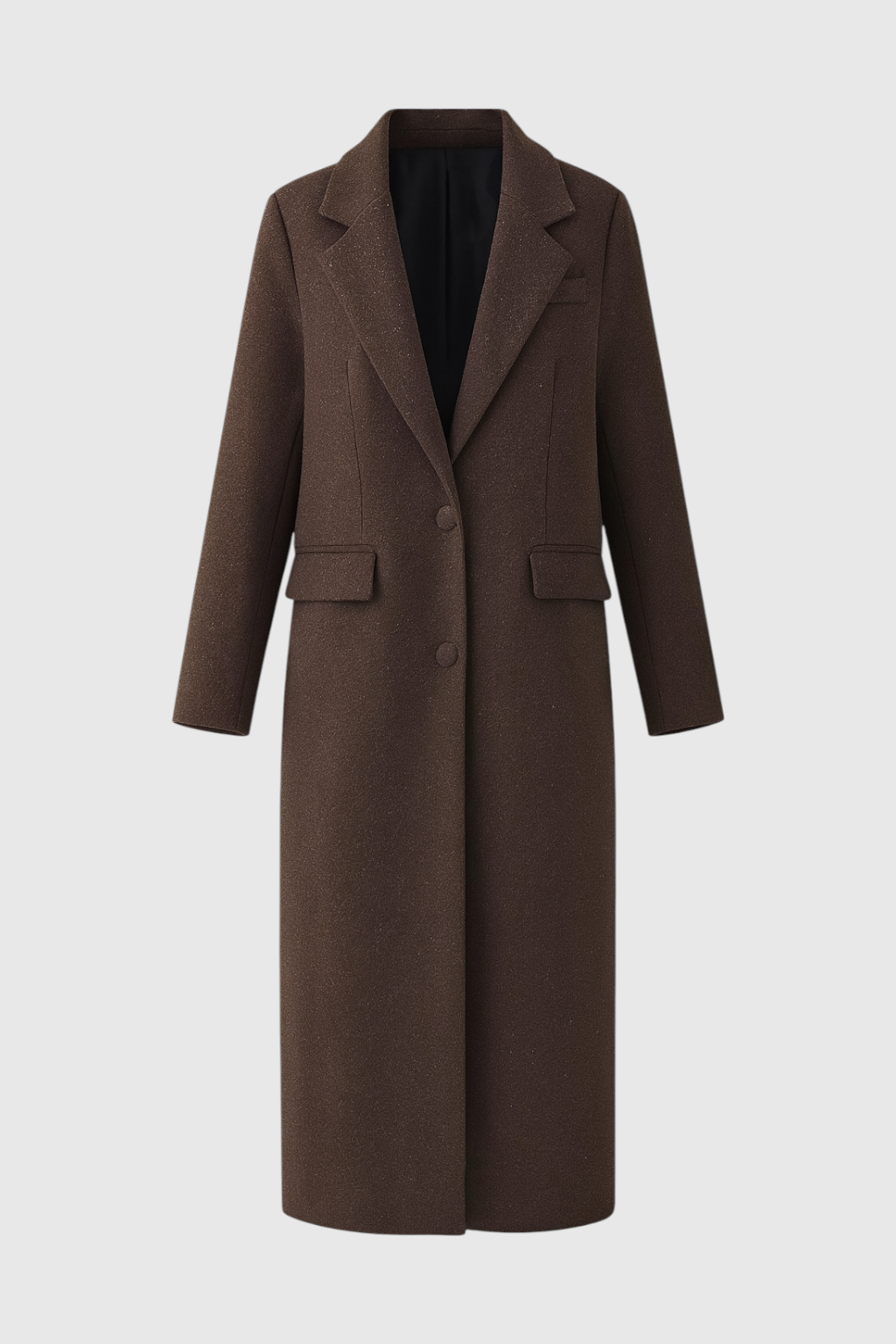 Coat : Women's Long Brown Coat in Brown van Vanda Liamo