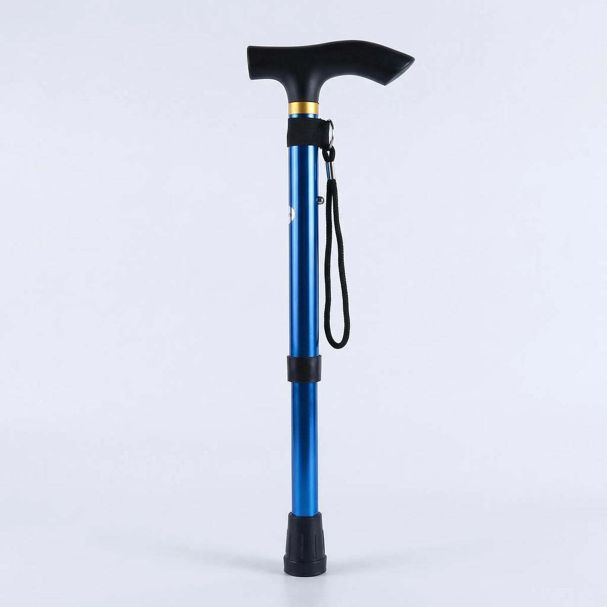 health care : Foldable Aluminum Walking Stick with T-Handle and Wrist Strap in Blue van Vanda Liamo