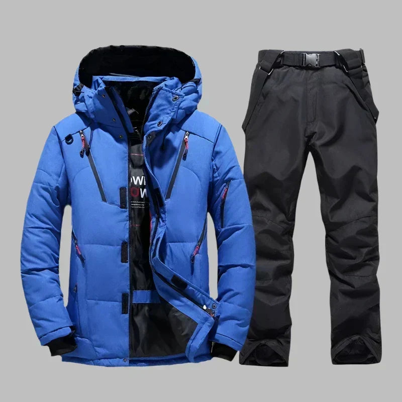 Outerwear : Men's Waterproof Warm Ski Suit - Insulated One-Piece in Blue-Black van Vanda Liamo