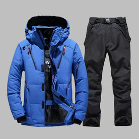 Outerwear : Men's Waterproof Warm Ski Suit - Insulated One-Piece in Blue-Black van Vanda Liamo