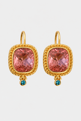 Vintage Twisted Rope Cushion Gem Drop Earrings – Heirloom Artistry & Radiant Polish