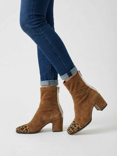 Vintage-Inspired Women's Brown Mid-Calf Boots