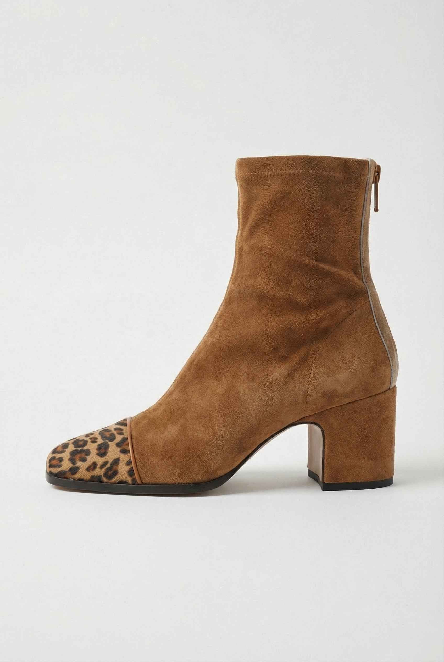 Women's Boots : Vintage-Inspired Women's Brown Mid-Calf Boots in van Vanda Liamo