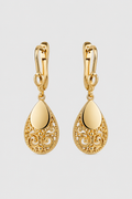 Vintage-Style Filigree Teardrop Drop Earrings – Occasion Style & Evening Elegance