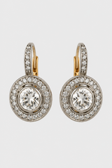 Vintage Halo Leverback Drop Earrings – Evening Elegance & Daily Glamour