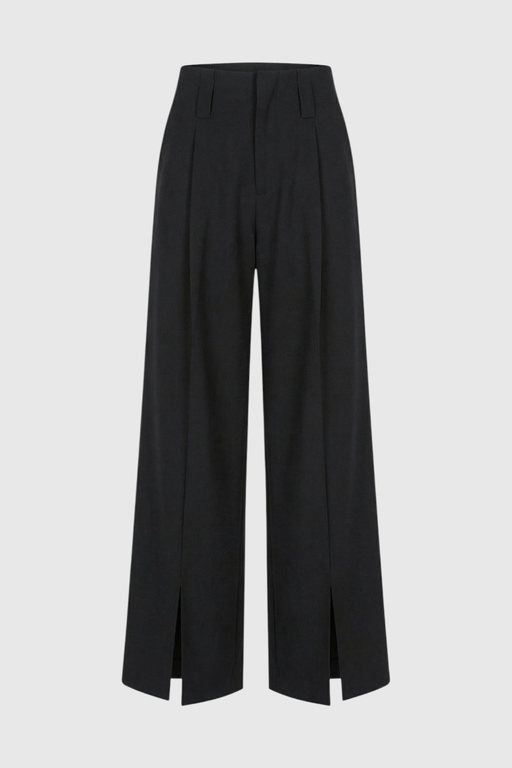 Pants : Women's High-Waisted Black Pleated Pants in Black van Vanda Liamo