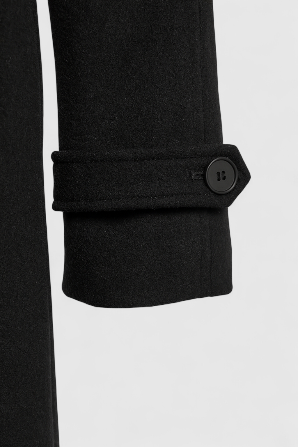 Coat : Women's Black Long Belted Trench Coat - Classic Fit, Warm Wool Blend in van Vanda Liamo