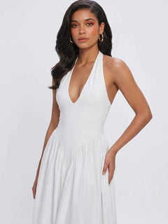 White Elegant Midi Dress – Chic Feminine Style for Parties & Summer Events