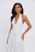 White Elegant Midi Dress – Chic Feminine Style for Parties & Summer Events