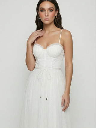 White Sleeveless Midi Dress