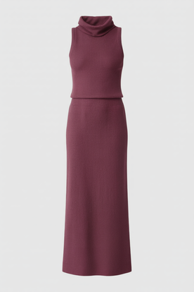 Women's Set : Women's Wine Red Knit Set in Wine Red One Size van Vanda Liamo