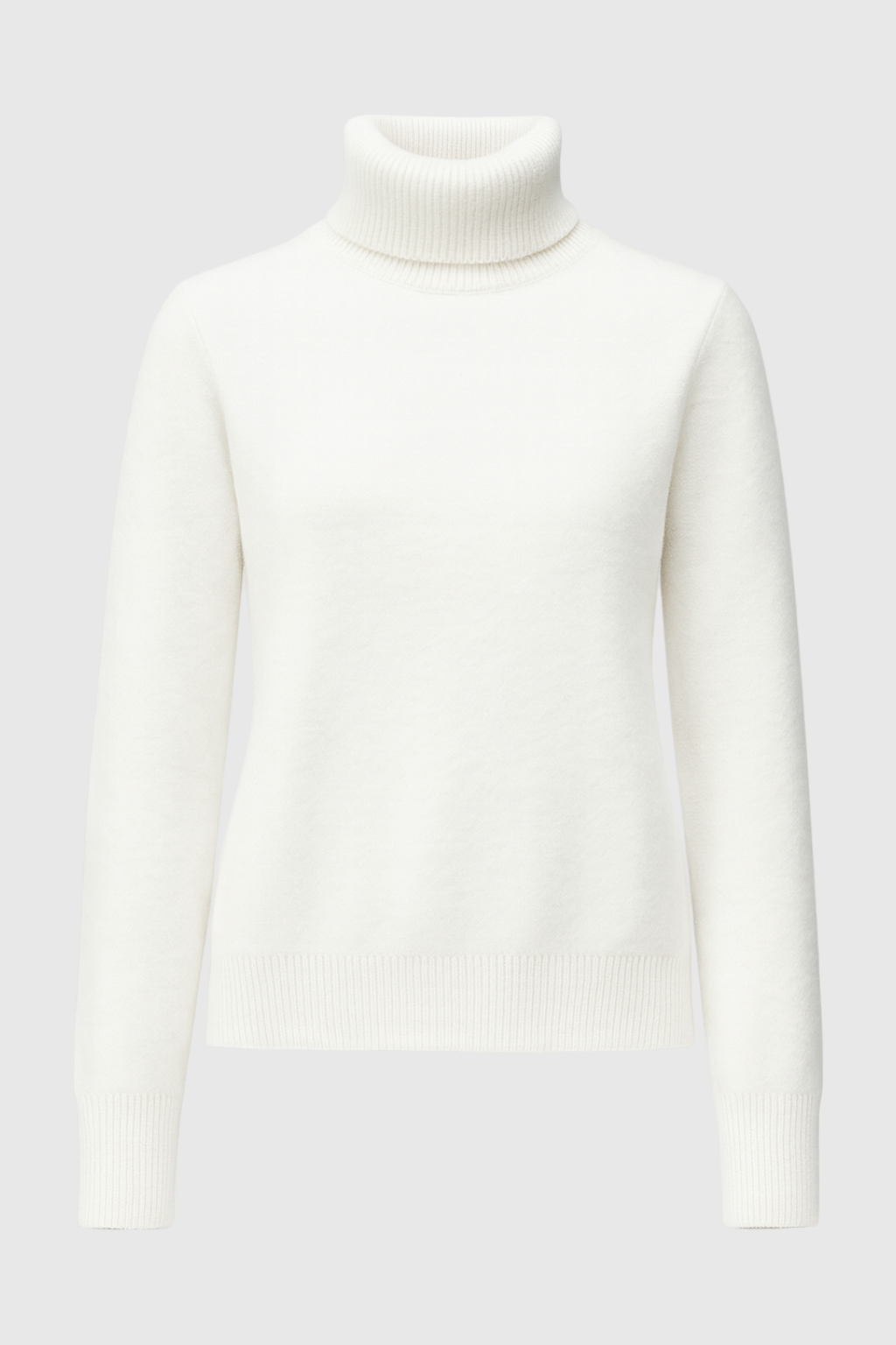 Women's Sweaters : White Fleece Lined Thermal Turtleneck Sweater in White van Vanda Liamo