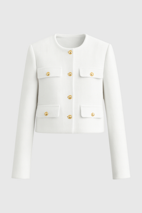 Jacket : Women's White Winter Short Jacket in White van Vanda Liamo