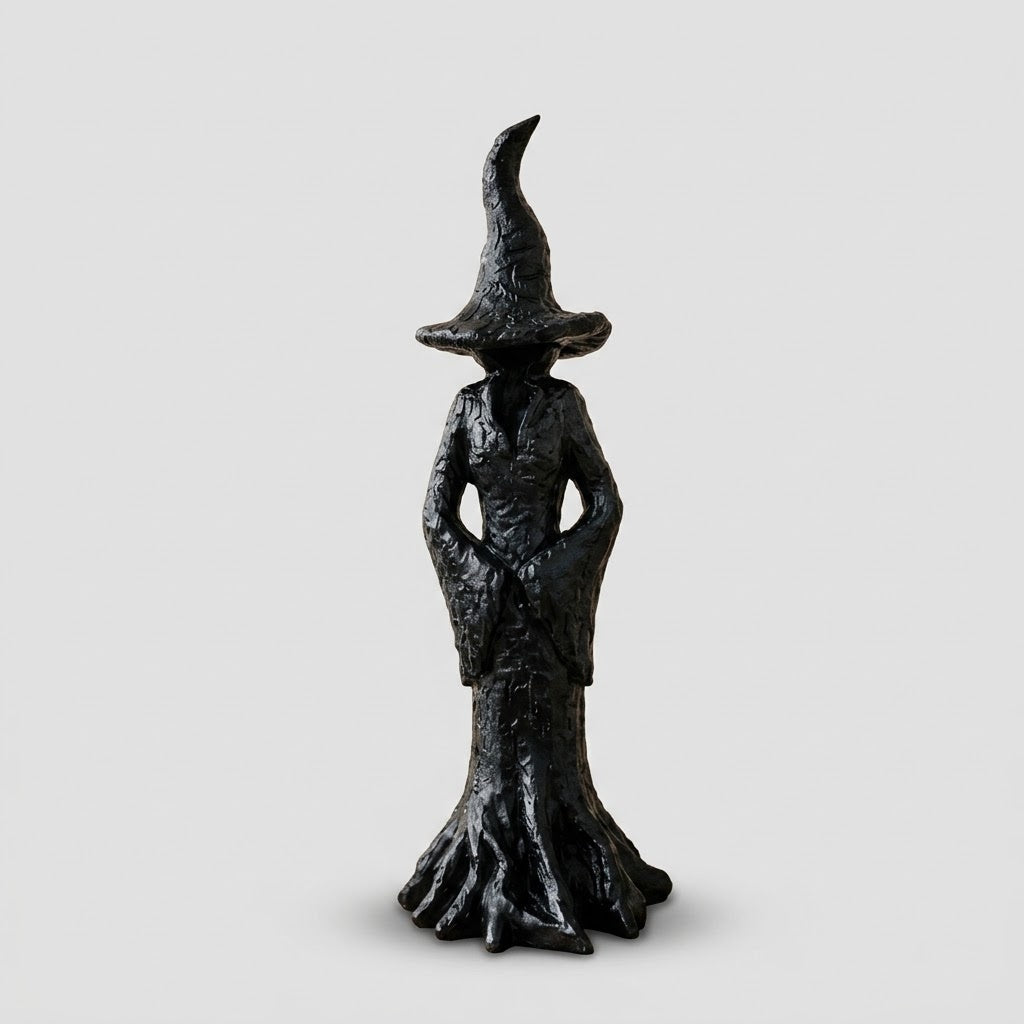 Witch Garden Statue - Handmade Resin Guardian Figure
